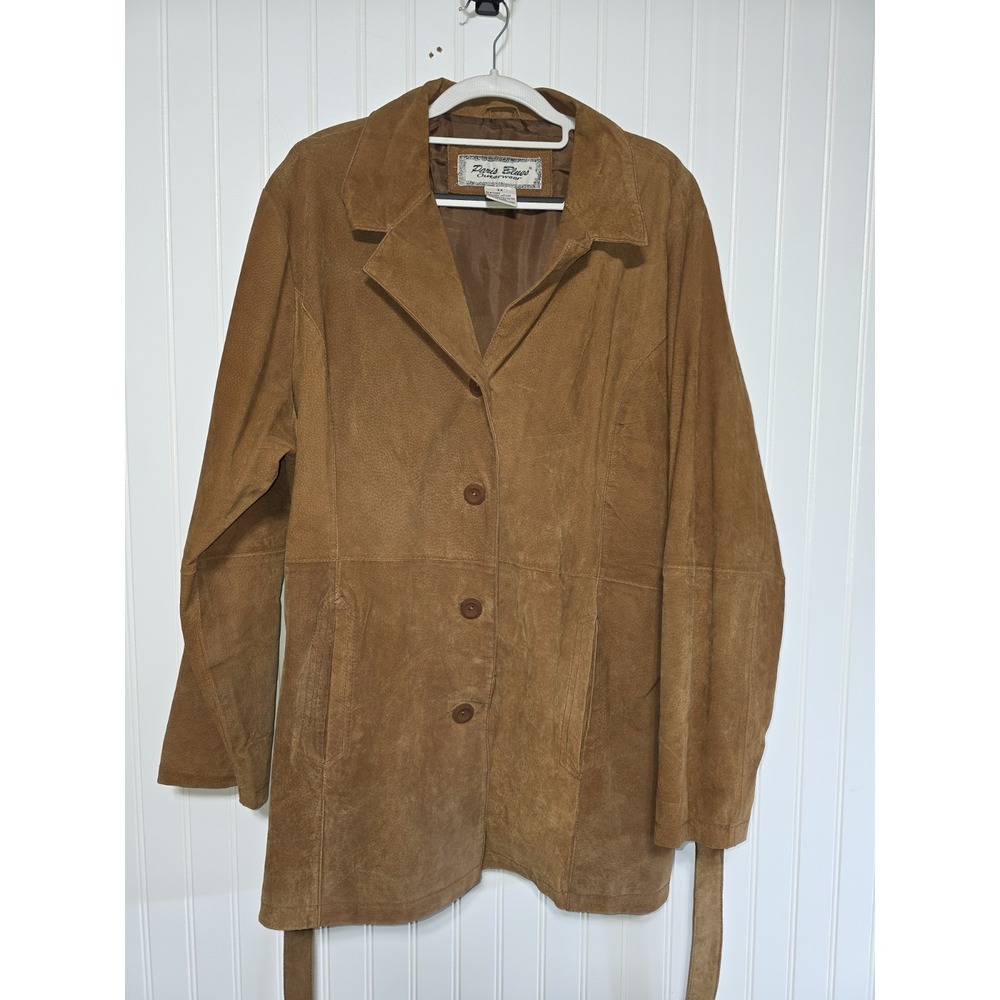 Vintage 90s Paris Blues Outer Wear Suede Leather Jacket Sz 3x